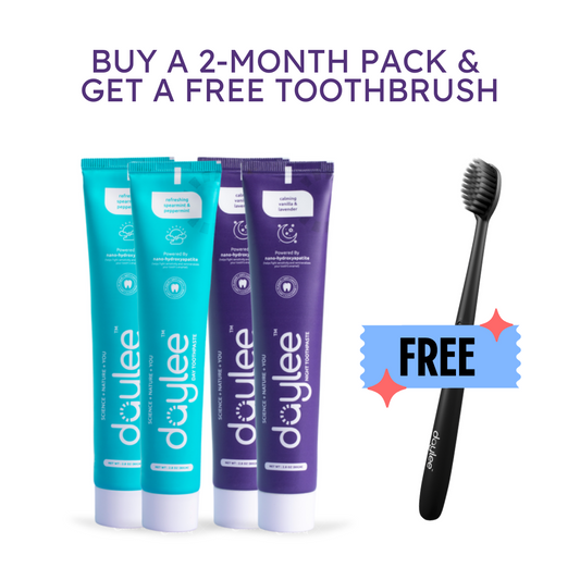 Day & Night toothpaste (2-Month Pack) + Free Cornstarch Toothbrush