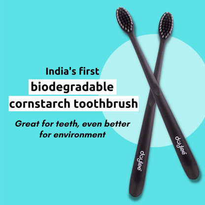 Daylee Eco-friendly Cornstarch Toothbrush (Pack of 2)