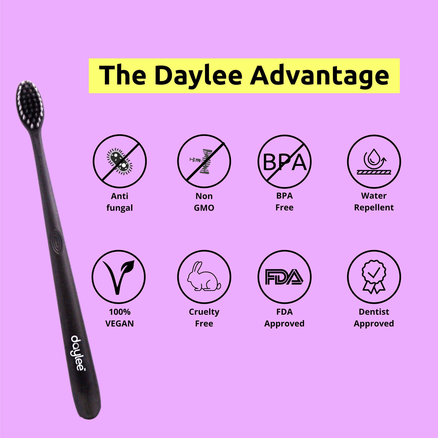 Daylee Eco-friendly Cornstarch Toothbrush (Pack of 2)